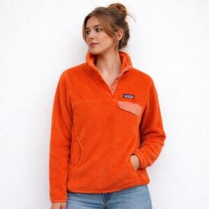 Patagonia Re-Tool Snap-T Fleece Orange Pullover Medium Outdoor Hiking Gorpcore